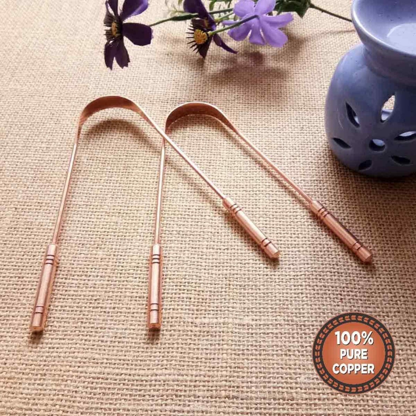 (2-Pack) Pure Copper Ayurvedic Tongue Scraper