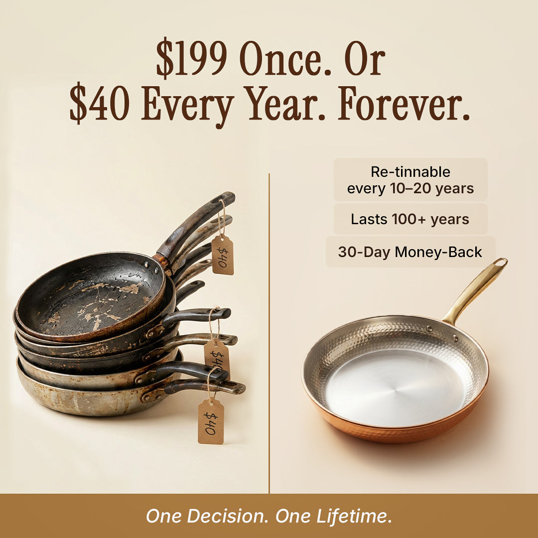 Cooking with the copper pan