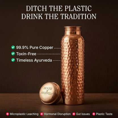 Certified Ayurveda® Pure Copper Water Bottles - V2 Hand-Hammered Edition [ Preorder ]