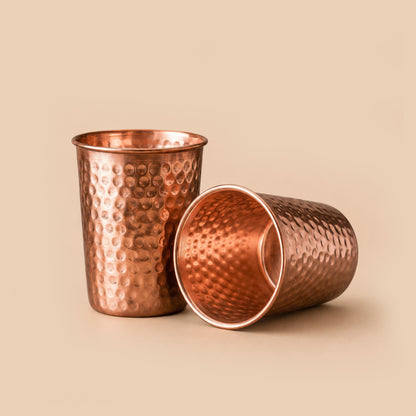 Artisan Hammered Copper Glass Set