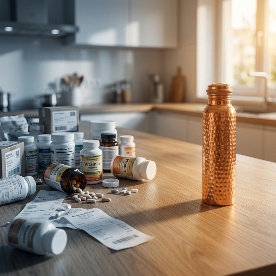 Special Edition Antique Black Diamond-Cut Copper Water Bottle | Vintage Heritage Collection TAMRA EST1956