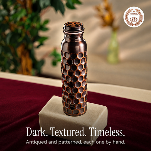 Special Edition Antique Black Diamond-Cut Copper Water Bottle | Vintage Heritage Collection TAMRA EST1956
